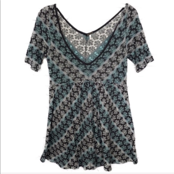 FREE PEOPLE /chevron babydoll tunic top - Picture 4 of 4